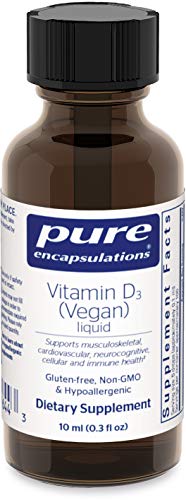 Product Cover Pure Encapsulations - Vitamin D3 (Vegan) Liquid - Hypoallergenic Support for Bone, Breast, Prostate, Cardiovascular, Colon and Immune Health* - 10 ml (0.3 fl oz)