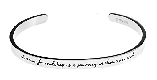 Product Cover Zoey Jewelry A True Friendship is a Journey Without an end. Premium Stainless Steel Cuff Bangle Bracelet