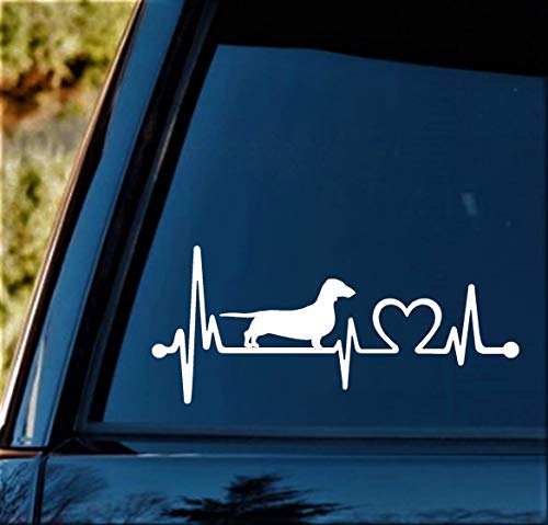 Product Cover K1025 Dachshund Heartbeat Lifeline Monitor Dog Decal Sticker