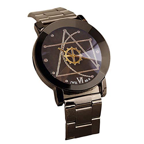 Product Cover Creazy Fashion Watch Stainless Steel Man Quartz Analog Wrist Watch (Black)
