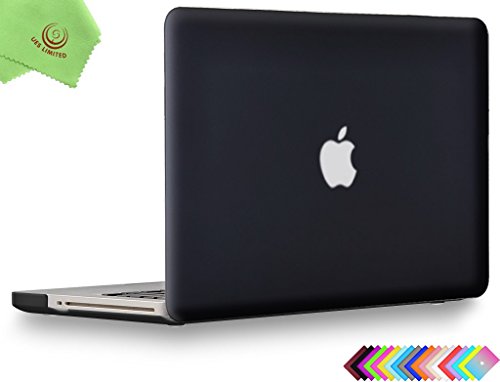 Product Cover UESWILL Smooth Soft-Touch Matte Hard Shell Case Cover for MacBook Pro 13 inch with CD-ROM (Non-Retina) (Model A1278) + Microfibre Cleaning Cloth, Black