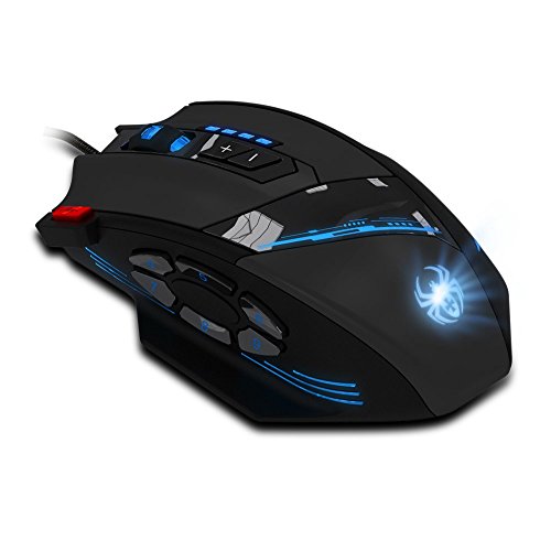Product Cover 12 Programmable Buttons Zelotes C12 Gaming Mouse, AFUNTA Laser Double-Speed Adjustment 8000DPI Mice Support 4 Level Switch