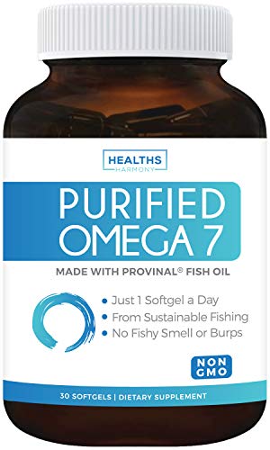Product Cover Purified Omega 7 Oil - Provinal Omega 7 (Non-GMO) All The Palmitoleic Acid EE Your Body Needs - Made from Peruvian Anchovy Fish - High Potency One Month Supply - 30 Softgels