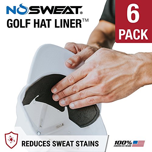 Product Cover No Sweat Golf Hat Liner & Cap Protection - Prevent Hat Stains Rings, Moisture Wicking, Headband, Sweatband, Hat Saver & Protection, Prevention, Cooling Towel Effect (6-Pack)