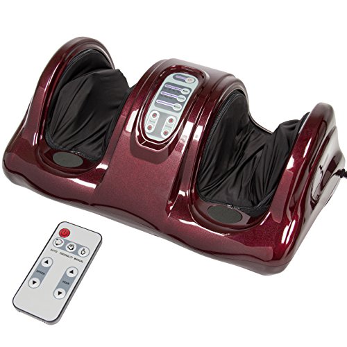 Product Cover Best Choice Products Therapeutic Kneading and Rolling Shiatsu Foot Massager for Foot, Ankle, Nerve Pain w/ High Intensity Rollers, Remote Control, 4 Programs, 3 Massage Modes - Burgundy