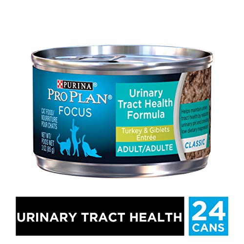 Product Cover Purina Pro Plan Urinary Tract Health Pate Wet Cat Food, FOCUS Urinary Tract Health Formula Turkey & Giblets Entree - (24) 3 oz. Pull-Top Cans