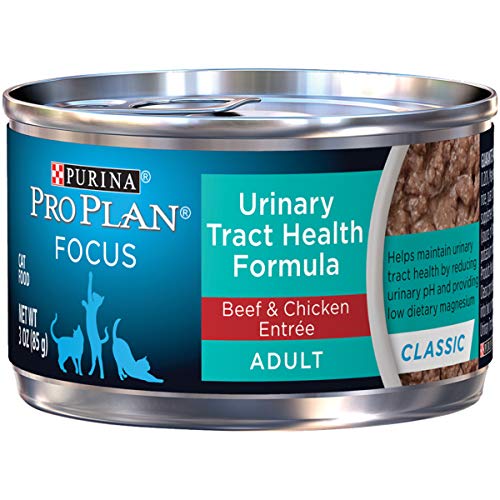Product Cover Purina Pro Plan Urinary Tract Health Wet Cat Food, FOCUS Urinary Tract Health Classic Beef & Chicken Entree - (24) 3 oz. Pull-Top Cans