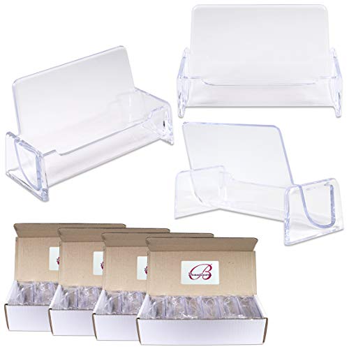 Product Cover Beauticom 48 Pieces - Clear Plastic Business Card Holder Display Desktop Countertop (Style # 3)
