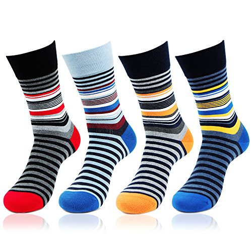 Product Cover Bonjour Men's Striped Design Cotton Socks (Pack of 4) (BRO1608-PO4)