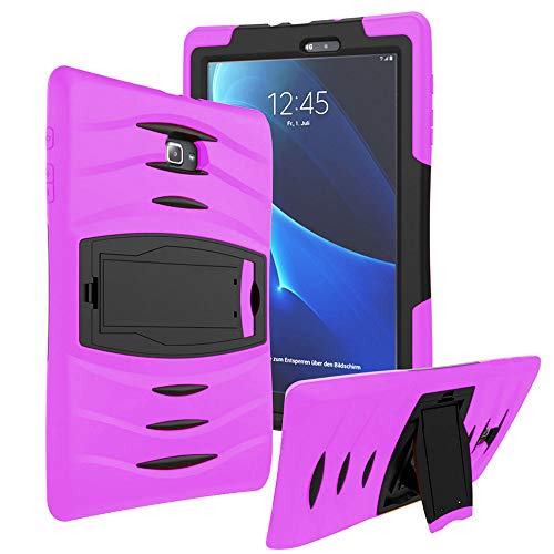 Product Cover KIQ Galaxy Tab A 8.0 2015 T350 Case, Full-Body Shockproof Military Heavy Duty Case Cover Screen Protector Stand Samsung Galaxy Tab A 8.0 SM-T350 SM-T355 (2015) (Armor Hot Pink)