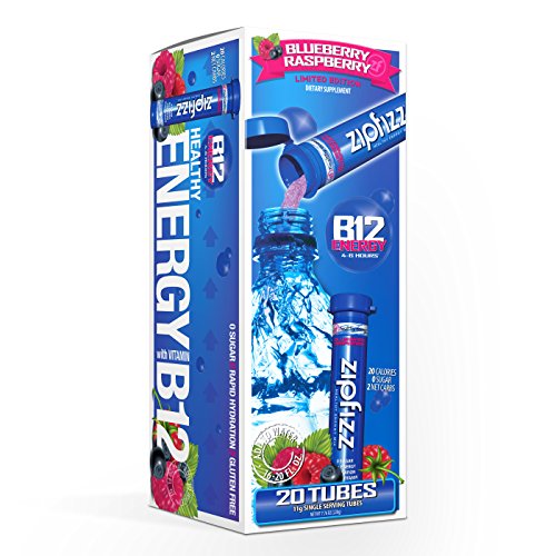 Product Cover Zipfizz Healthy Energy Drink Mix, Hydration with B12 and Multi Vitamins, Blueberry Raspberry, 20 Count
