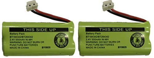 Product Cover Replacement Battery BT184342 / BT284342 for many GE / RCA Cordless Telephones (see description) (2-Pack)