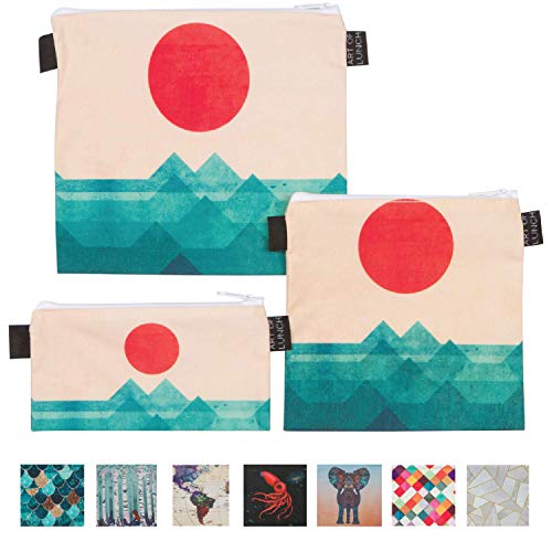 Product Cover Art of Lunch Designer Lunch Baggies for Men & Women, Boys & Girls, Fashionable, Reusable, Snack & Sandwich Bags w Zipper - Design by Budi Kwan (Indonesia) - The Ocean, The Sea, The Wave