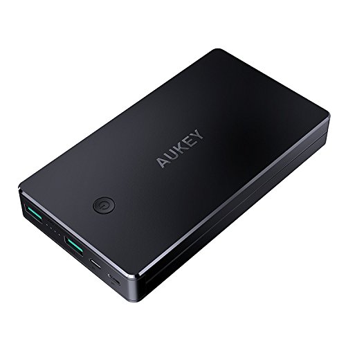 Product Cover AUKEY 20000mAh Power Bank, Portable Charger with 2 Inputs, 3.4A Dual-USB Output Battery Pack Compatible iPhone Xs/XS Max / 8 / Plus, iPad Pro and More