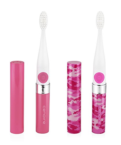 Product Cover Cenoire Eluo 2 Pack Slim Sonic Travel Toothbrush - Bundles (2-Pack Bundle: Pink & Pink Camouflage)