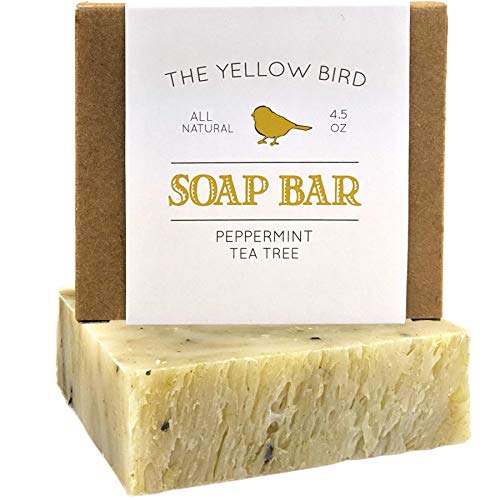 Product Cover Peppermint & Tea Tree Soap Bar. All Natural Antifungal Soap for Acne, Athlete's Foot, Ringworm, Jock Itch. Organic Body & Face Wash for Men and Women