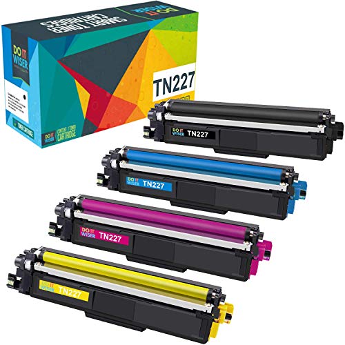 Product Cover Do it Wiser Compatible Toner Cartridge Replacement with CHIP for Brother TN227 TN-227 TN227bk TN223 TN-223 use with MFC-L3770CDW MFC-L3750CDW HL-L3230CDW HL-L3290CDW HL-L3210CW MFC-L3710CW (4 Pack)