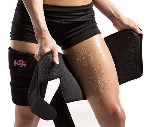 Product Cover Sports Research Sweet Sweat Thigh Trimmers for Men & Women ~ Increases Heat and Sweat Production to The Thigh Area ~ Includes Mesh Carrying Bag (Med: 29
