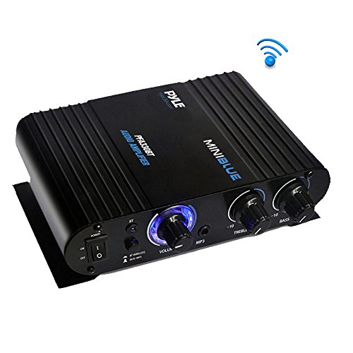Product Cover Wireless Bluetooth Home Audio Amplifier - 90W Dual Channel Mini Portable Power Stereo Sound Receiver w/ Speaker Selector, RCA, AUX, LED, 12V Adapter - For iPad, iPhone, PA, Studio Use - Pyle PFA330BT
