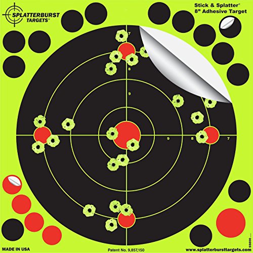Product Cover Splatterburst Targets - 8 inch Adhesive Stick & Splatter Reactive Shooting Targets - Gun - Rifle - Pistol - Airsoft - BB Gun - Pellet Gun - Air Rifle (100 Pack)