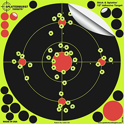 Product Cover Splatterburst Targets -12 inch Adhesive Stick & Splatter Reactive Shooting Targets - Gun - Rifle - Pistol - Airsoft - BB Gun - Pellet Gun - Air Rifle (25 Pack)