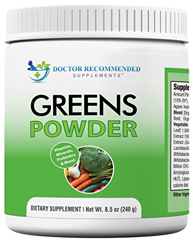 Product Cover Doctor Recommended Greens Powder - Whole Food Nutritional Supplement - Probiotics and Digestive Enzymes - Berry Taste - Gluten-Free, Non-GMO, Dairy-Free, Caffeine-Free, No Artificial Sweeteners