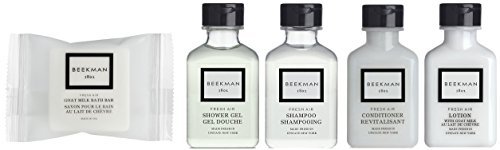 Product Cover Beekman 1802 Fresh Air Travel Set Shampoo Conditioner Lotion, Shower Gel, Soap
