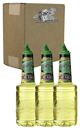Product Cover Finest Call Premium Lime Juice Drink Mix, 1 Liter Bottle (33.8 Fl Oz), Pack of 3