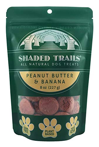 Product Cover Shaded Trails All Natural Crunchy Dog Treats 8 oz - Vegan & Grain Free (Peanut Butter & Banana)
