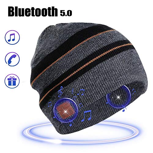 Product Cover Bluetooth Beanie Music Hat Gifts for Men Women (Stripe)