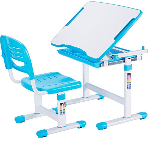 Product Cover VIVO Blue Height Adjustable Childrens Desk and Chair Set | Kids Interactive Workstation (DESK-V201B)