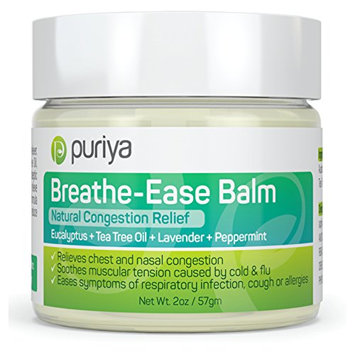 Product Cover Puriya Chest Rub. Feel Instantly Better When You Rub This Aromatic Blend of Peppermint, Eucalyptus, Tea Tree and Lavender on Chest of Under The Nose. Plant-Based. Safe for Children and Parents