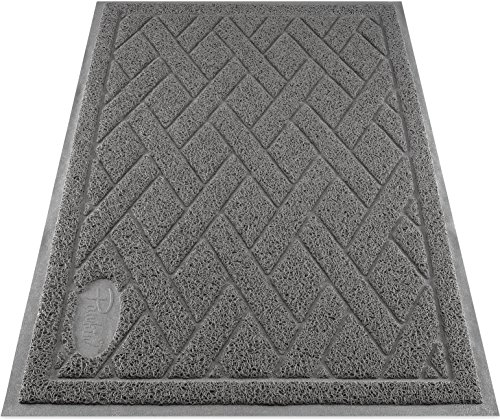 Product Cover Pawkin Cat Litter Mat, Patented Design with Litter Lock Mesh, Extra Large, Durable, Easy to Clean, Soft, Fits Under Litter Box, Litter Free Floors, Gray