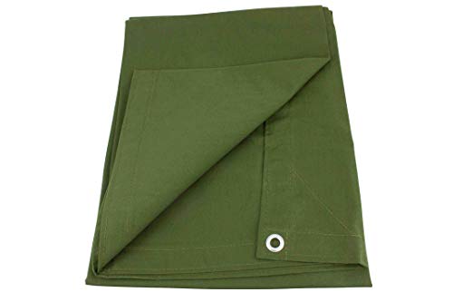 Product Cover 6' x 8' Green Canvas Tarp 12oz Heavy Duty Water Resistant