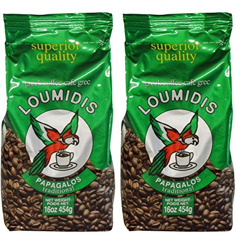 Product Cover Loumidis Greek Ground Coffee Papagalos Traditional 2 Pack (16 Ounces)