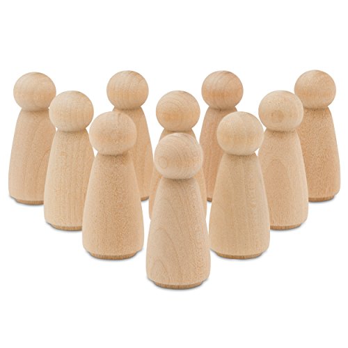 Product Cover Peg Doll Angel Wood Bodies 2 Inch Pack of 50, Wooden Peg People for Crafting by Woodpeckers