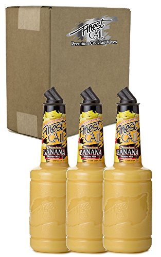 Product Cover Finest Call Premium Banana Puree Drink Mix, 1 Liter Bottle (33.8 Fl Oz), Pack of 3