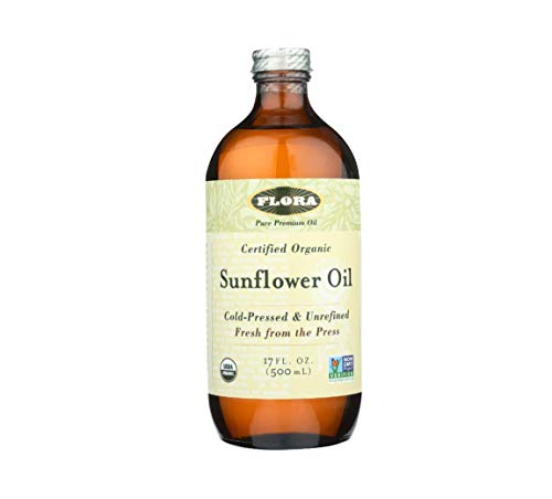 Product Cover FLORA Organic Sunflower Oil 17 oz- 100% Pure Cold Pressed Artisan Oil - Non GMO & Kosher