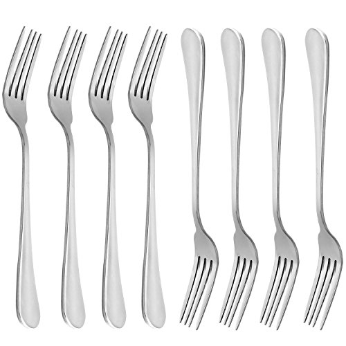 Product Cover Dinner Forks, MCIRCO 18/10 Heavy-duty Stainless Steel Dinner Forks,Salad Forks Set of 8, 8 Inches
