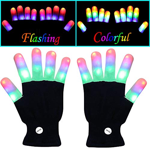 Product Cover W-Plus Flashing Finger Lighting Gloves LED Colorful Rave Gloves 7 Colors Light Show, Light-up Toys
