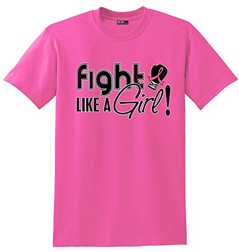 Product Cover Fight Like a Girl Signature Breast Cancer Awareness Unisex T-Shirt - Pink [L]