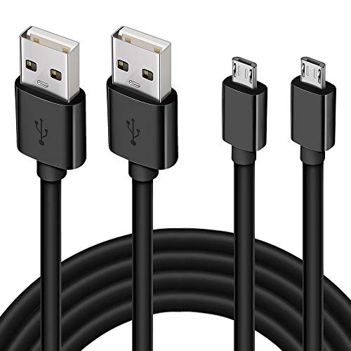 Product Cover Micro USB Cable 10Ft,2 Pack Extra Long Android Charger Cable,Durable Fast Sync Charging Cord for Samsung Galaxy S7 S6 Edge J7,Note 5,Note 4,LG G4,Android Phone,PS4,Smartphone,Camera,Black
