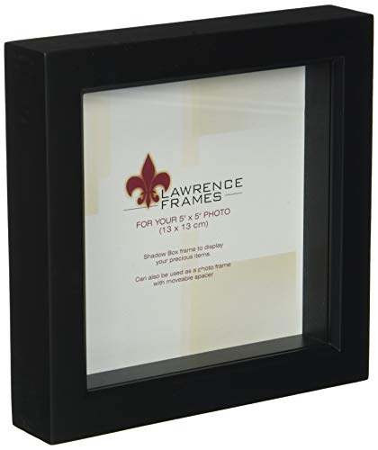 Product Cover Lawrence Frames 795055 Wood Treasure Shadow Box Picture Frame, 5x5, Black