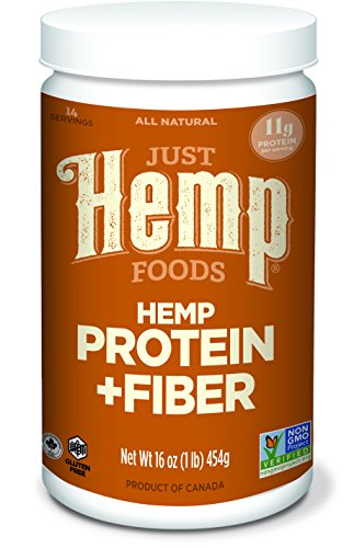 Product Cover Just Hemp Foods Hemp Protein Powder Plus Fiber, 16oz; Non-GMO Verified with 11g of Protein & 11g of Fiber per Serving - Packaging May Vary