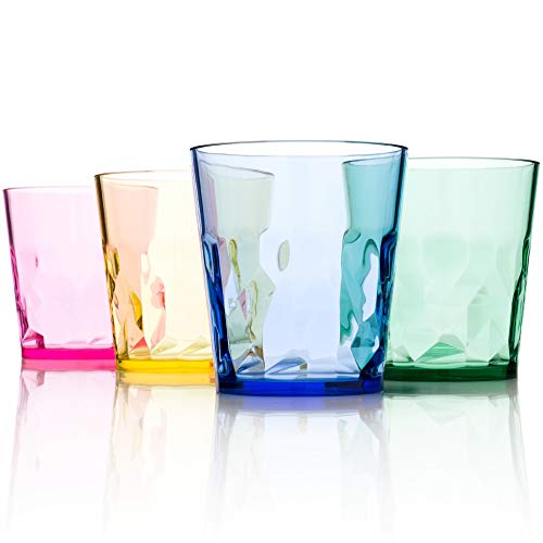 Product Cover SCANDINOVIA - 8 oz Unbreakable Premium Juice Glasses Tumbler - Set of 4 - Tritan Plastic Cups - BPA Free - Dishwasher Safe