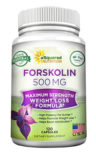 Product Cover 100% Pure Forskolin 500mg Max Strength - 120 Capsules, Forskolin Extract Supplement for Weight Loss Fuel, Coleus Forskohlii Root 20% Forskolin Diet Pills, Belly Buster Fat Burner 2X Slim Trim Lose