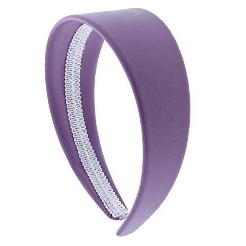Product Cover 2 Inch Wide Leather Like Headband Solid Hair band for Women and Girls - Light Purple
