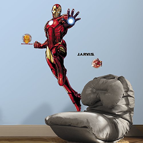 Product Cover RoomMates Iron Man Peel And Stick Giant Wall Decals With Glow - RMK3172GM