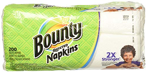 Product Cover Bounty Paper Napkins, White or Printed, 200 Count, Pack of 2
