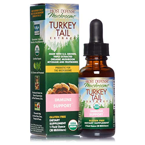 Product Cover Host Defense, Turkey Tail Extract, Natural Immune System and Digestive Support, Daily Mushroom Mycelium Supplement, Organic, Gluten Free, 1 fl oz (15 Servings)
